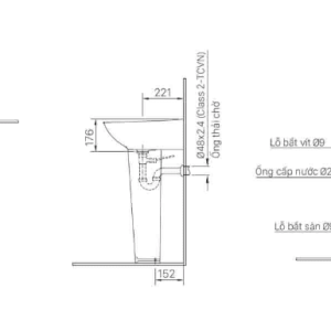 Alternative view of Chân Dài Lavabo INAX L-288VD