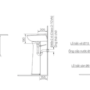 Alternative view of Chân Dài Lavabo INAX L-284VD