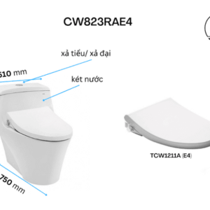 Ảnh công trình thực tế Bồn Cầu TOTO CW823RAE4#W/T53P100VR 1 Khối Nắp Rửa Cơ TCW1211A