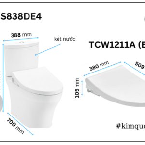 Ảnh công trình thực tế Bồn Cầu TOTO CS838DE4#XW 2 Khối Nắp Rửa Cơ TCW1211A