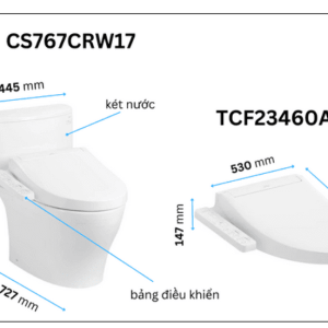 Ảnh công trình thực tế Bồn Cầu Điện Tử TOTO CS767CRW17#XW Kèm Nắp Rửa Điện Tử WASHLET (Loại Giấu Dây) Dòng C2 – TCF23460AAA (220V)