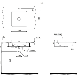 Ảnh công trình thực tế Chậu Rửa Mặt TOTO LW1714B#XW Đặt Bàn