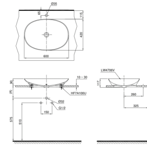 Ảnh công trình thực tế Chậu Rửa Mặt TOTO LT4706#XW Đặt Bàn