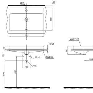 Ảnh công trình thực tế Chậu Rửa Mặt TOTO LW1617C#W Đặt Bàn