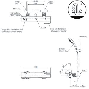 Ảnh công trình thực tế Sen Tắm TOTO TBV03431V Nhiệt Độ