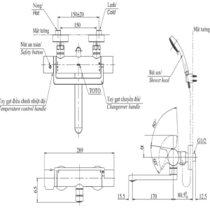 Ảnh công trình thực tế Sen Tắm TOTO TBV03429V/TBW01008A Nhiệt Độ