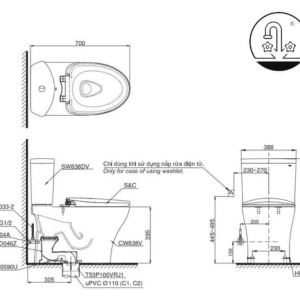 Ảnh công trình thực tế Bồn Cầu Điện Tử TOTO CS838DW14#XW Kèm Nắp Rửa Điện Tử WASHLET Dòng C5 – TCF24410AAA (220V)