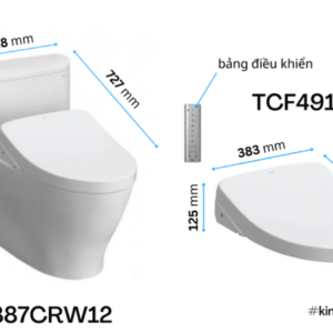 Ảnh công trình thực tế Bồn Cầu Điện Tử TOTO MS887CRW12#XW Kèm Nắp Rửa Điện Tử WASHLET (Loại Giấu Dây) Dòng S7 – TCF4911EZ (220V)