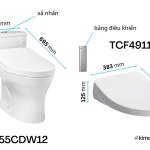 Ảnh công trình thực tế Bồn Cầu Điện Tử TOTO MS855CDW12#XW Kèm Nắp Rửa Điện Tử WASHLET (Loại Giấu Dây) Dòng S7 – TCF4911EZ (220V)