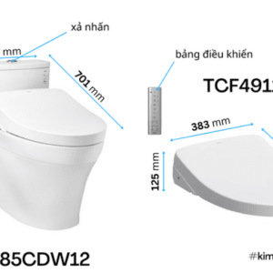 Ảnh công trình thực tế Bồn Cầu Điện Tử TOTO MS885CDW12#XW Kèm Nắp Rửa Điện Tử WASHLET (Loại Giấu Dây) Dòng S7 – TCF4911EZ (220V)
