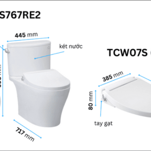 Ảnh công trình thực tế Bồn Cầu TOTO CS767RE2#XW 2 Khối Nắp Rửa Cơ TCW07S