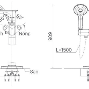Alternative view of Vòi Xả Sen Tắm INAX BFV-656S Đặt Sàn