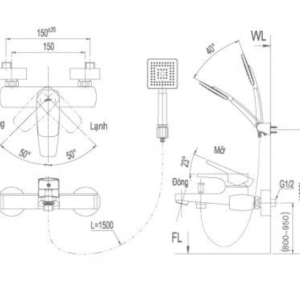 Alternative view of Vòi Sen Tắm INAX BFV-5003S-5C Nóng Lạnh