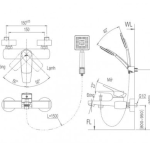 Alternative view of Vòi Sen Tắm INAX BFV-5003S Nóng Lạnh