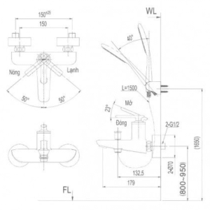 Alternative view of Vòi Sen Tắm INAX BFV-4103S Nóng Lạnh