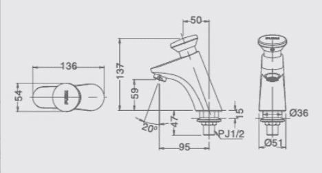 Alternative view of Vòi Chậu Lavabo BánTự Động INAX LFV-P02B Nước Lạnh