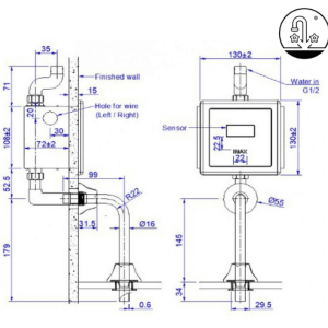 Ảnh công trình thực tế Van Xả Tiểu Nam INAX OKUV-30SM (OKUV-32SM) Cảm Ứng Âm Tường