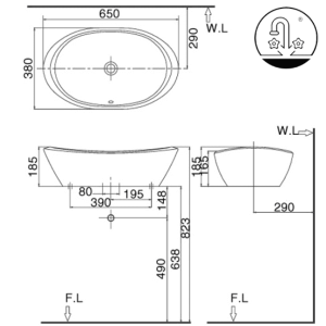 Ảnh công trình thực tế Chậu Rửa Lavabo INAX AL-465V Đặt Bàn Aqua Ceramic