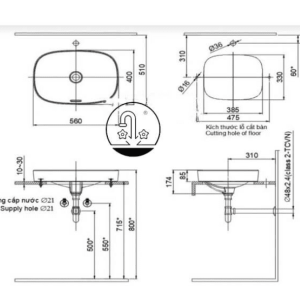Ảnh công trình thực tế Chậu Rửa Lavabo INAX AL-642V Đặt Bàn Aqua Ceramic