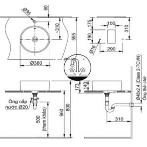 Ảnh công trình thực tế Chậu Rửa Lavabo INAX L-295V Đặt Bàn