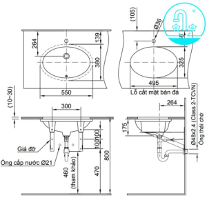 Alternative view of Chậu Rửa Lavabo INAX AL-2216V Âm Bàn Aqua Ceramic