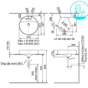 Ảnh công trình thực tế Chậu Rửa Lavabo INAX AL-294V Đặt Bàn Aqua Ceramic