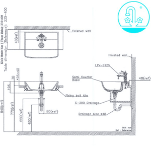 Ảnh công trình thực tế Chậu Rửa Lavabo INAX L-345V Bán Âm Bàn