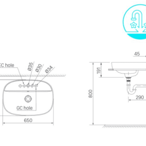 Ảnh công trình thực tế Chậu Rửa Lavabo INAX AL-652V Đặt Bàn Aqua Ceramic