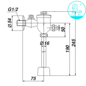 Alternative view of Van Xả Nhấn Tiểu Nam INAX UF-7V(UF-5V) Ống Thẳng