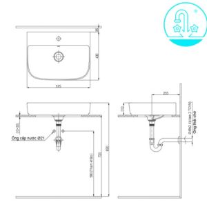 Ảnh công trình thực tế Chậu Rửa Lavabo INAX AL-632V Đặt Bàn Aqua Ceramic