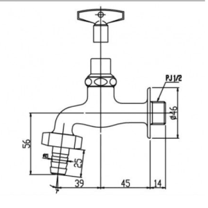 Alternative view of Vòi Nước INAX LF-15G-13(JW) Lạnh Gắn Tường