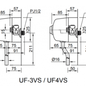Alternative view of Van Xả Nhấn Tiểu Nam INAX UF-3VS Ống Thẳng