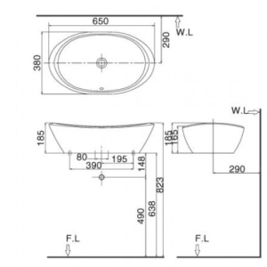 Ảnh công trình thực tế Chậu Rửa Lavabo INAX L-465V Đặt Bàn
