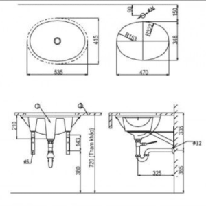 Ảnh công trình thực tế Chậu Rửa Lavabo INAX L-2293V Âm Bàn