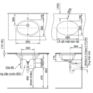 Ảnh công trình thực tế Chậu Rửa Lavabo INAX L-2216V Âm Bàn