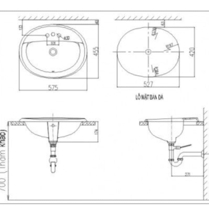 Ảnh công trình thực tế Chậu Rửa Lavabo INAX L-2395V Dương Vành
