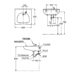 Ảnh công trình thực tế Chậu Rửa Mặt Lavabo TOTO LW103JT1#W/TL220D/T205QN Dành Cho Người Khuyết Tật