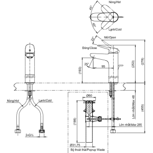 Alternative view of Vòi Lavabo TOTO TLS04304V Gật Gù Nóng Lạnh LF