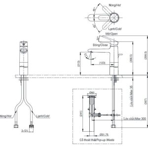 Alternative view of Vòi Lavabo TOTO TVLM112NS Gật Gù Nóng Lạnh NEW STANDARD