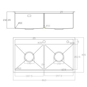 Ảnh công trình thực tế CHẬU RỬA 2 HỘC LUMIA NJ508D