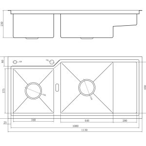 Ảnh công trình thực tế CHẬU RỬA 2 HỘC RAZIA NJ575