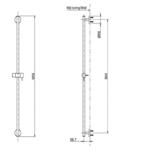 Ảnh công trình thực tế Thanh Trượt Sen Tắm TOTO TBW01015B
