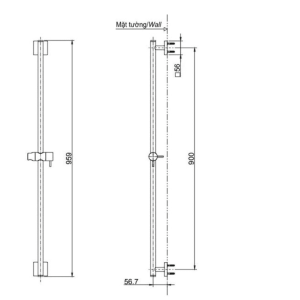 Ảnh công trình thực tế Thanh Trượt Sen Tắm TOTO TBW02011B