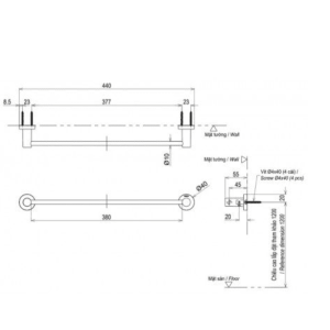Ảnh công trình thực tế Thanh Vắt Khăn TOTO YT406S4RV