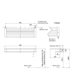 Ảnh công trình thực tế Thanh Vắt Khăn TOTO YTS902BV 2 Tầng