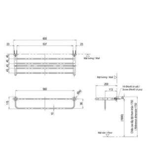Ảnh công trình thực tế Thanh Vắt Khăn TOTO YTS406BV 2 Tầng