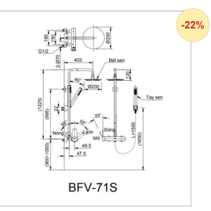 Ảnh công trình thực tế Vòi Sen Cây INAX BFV-71S Nóng Lạnh