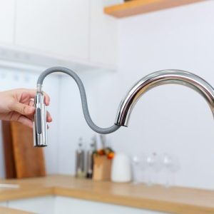 Ảnh công trình thực tế Vòi rửa chén NOBINOX AQUA NX660 dây rút nóng lạnh
