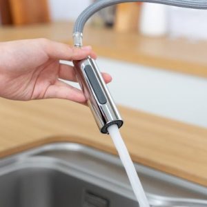 Ảnh công trình thực tế Vòi rửa chén NOBINOX AQUA NX660 dây rút nóng lạnh