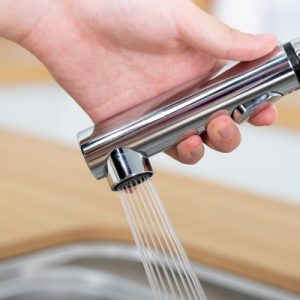 Ảnh công trình thực tế Vòi rửa chén NOBINOX BIANCO NX600 dây rút nóng lạnh